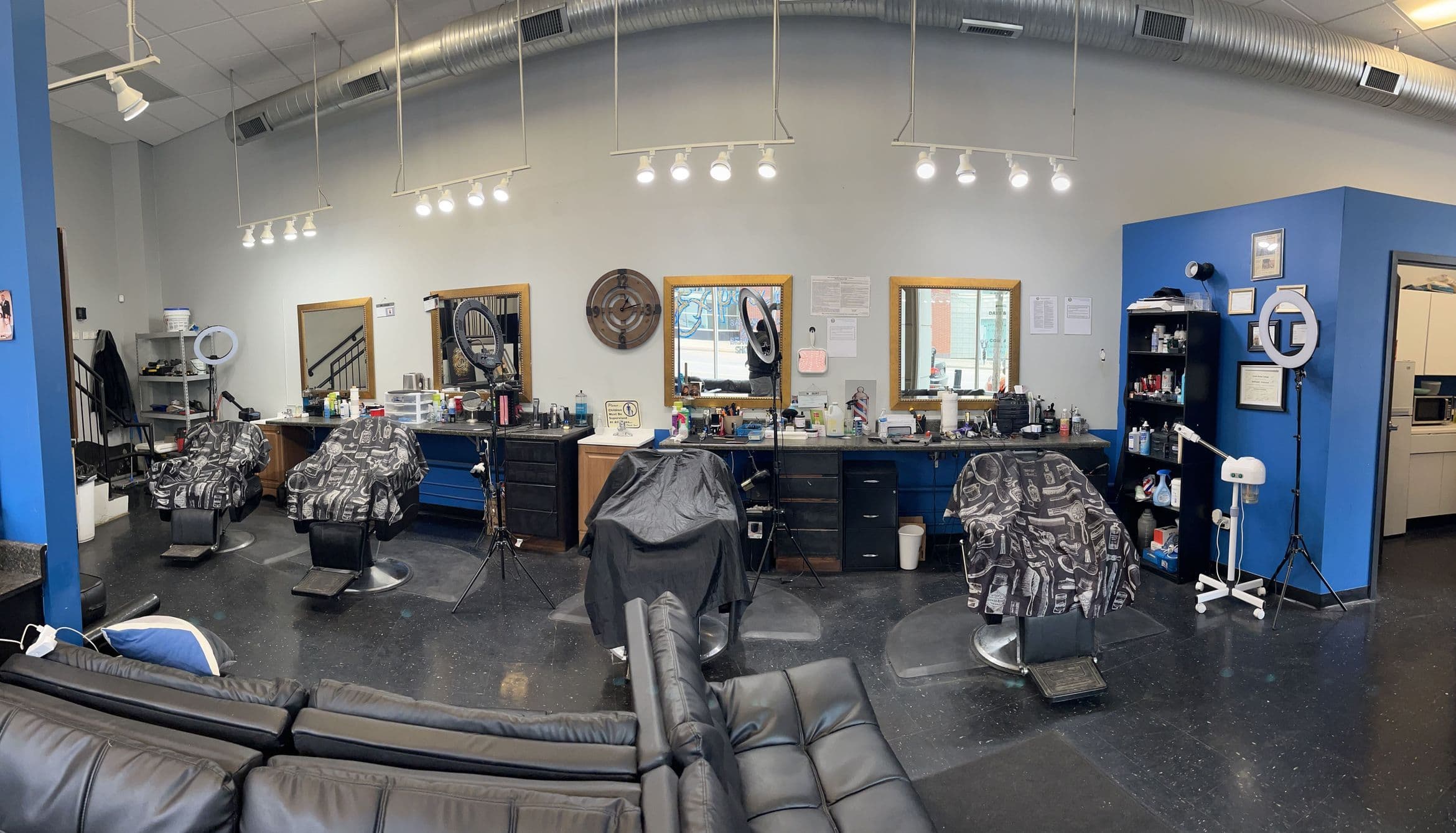 Inside The Experience Barber & Beauty Shop in downtown Akron